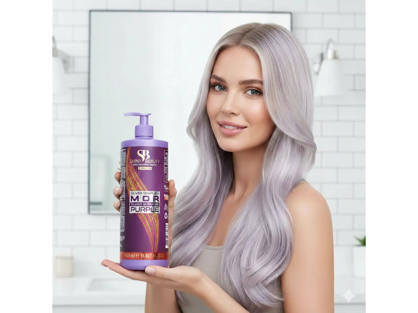 Șampon pentru neutralizarea nuanțelor galbene SHINY Beauty 500ml