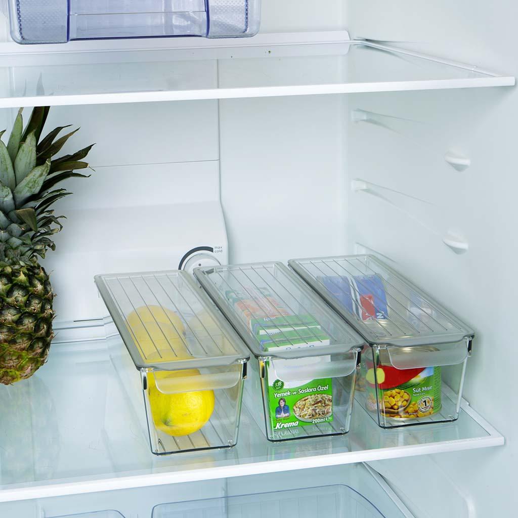 Organizator cu capac, pentru frigider DecoBella, Extra rezistent,  2 Litri