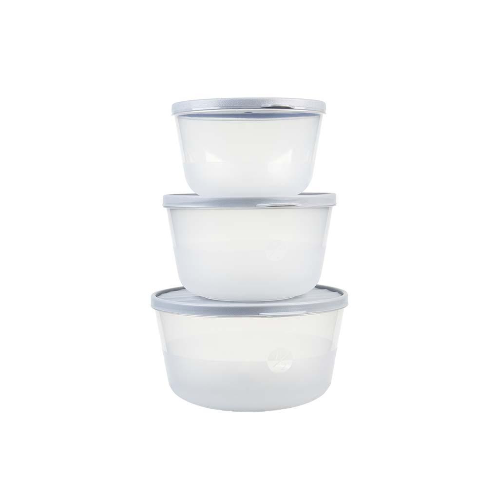 Set caserole DecoBella, rotunde, cu capac, 1 L, 1.5 L, 2 L