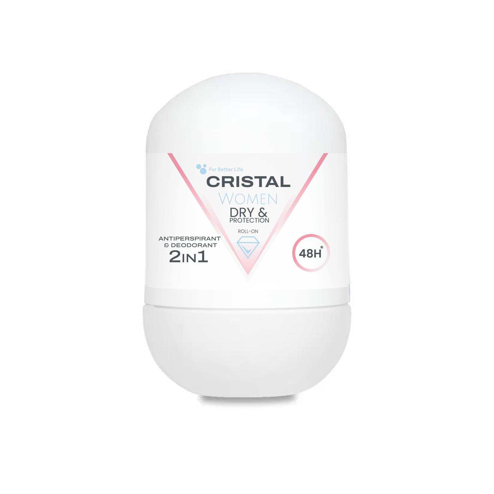 Antiperspirant CRISTAL women, Dry&Protection 48h, For Better Life, 50 ml