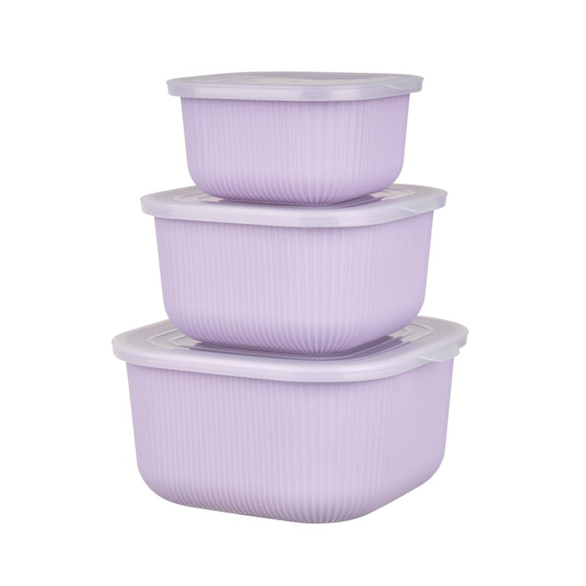 Boluri Gondol Plastik, patrate,  capace transparente, set 3 buc
