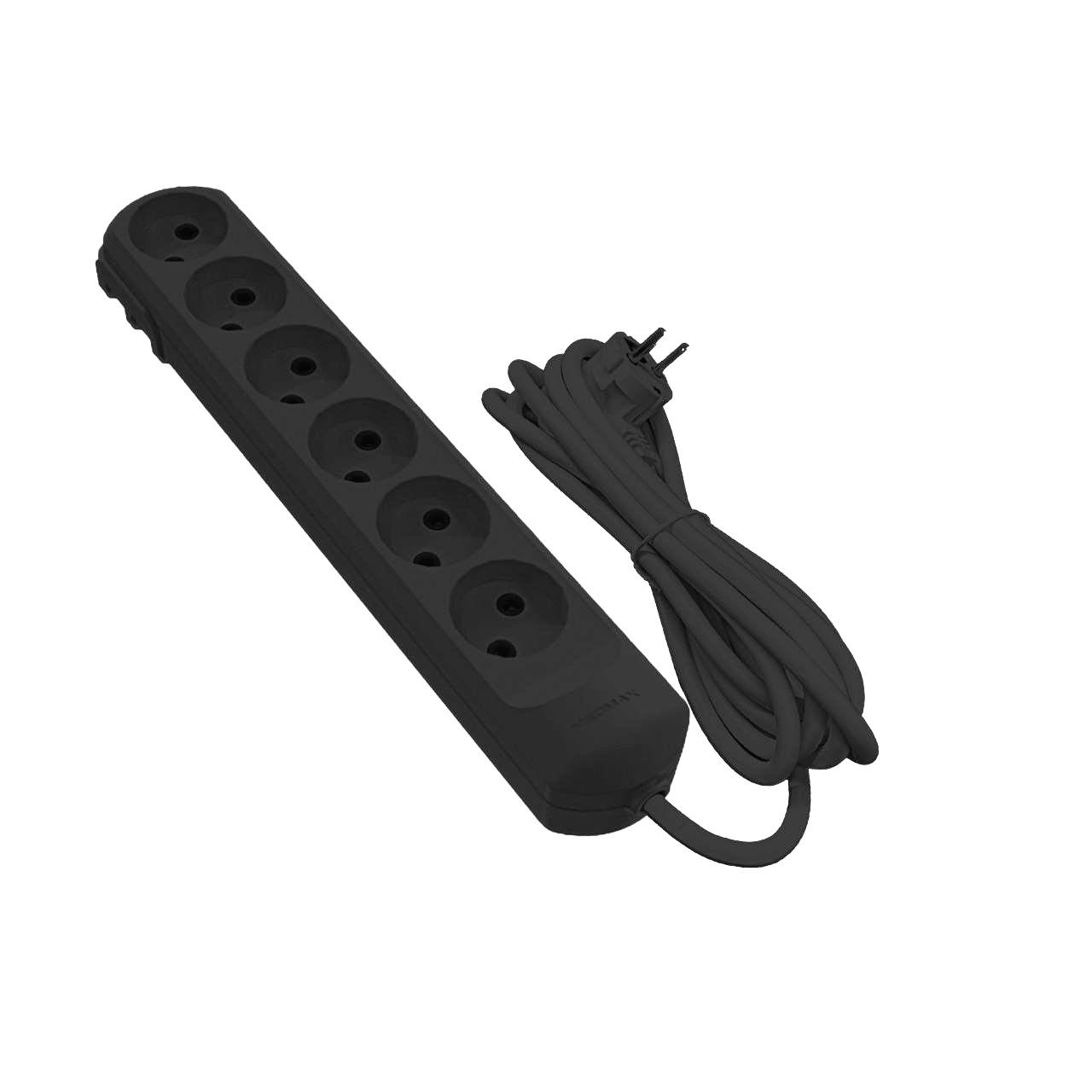 Prelungitor Neomax 6 prize, 3 m, (negru)