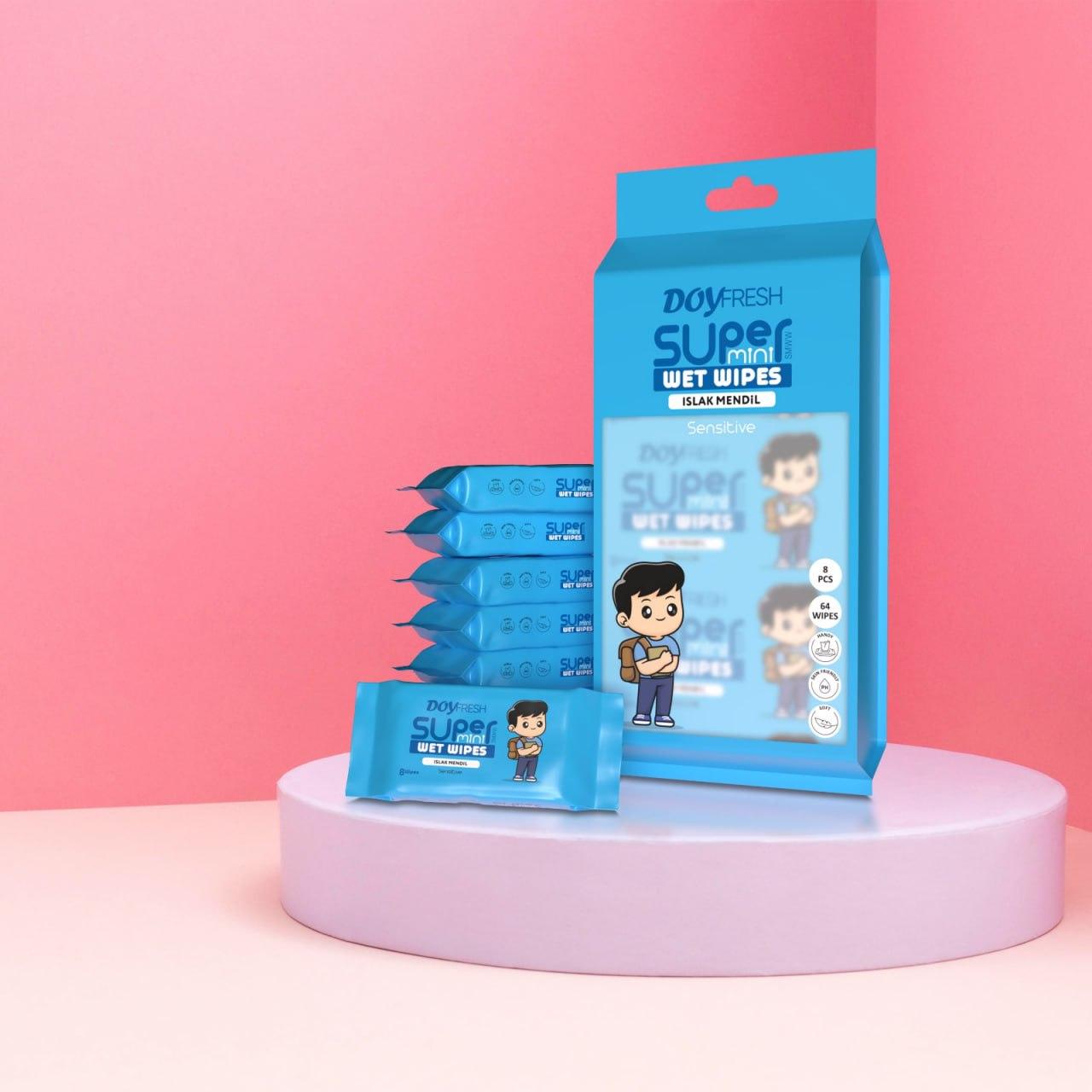 Servetele DOYFRESH, umede, mini, Blue, set 8 buc