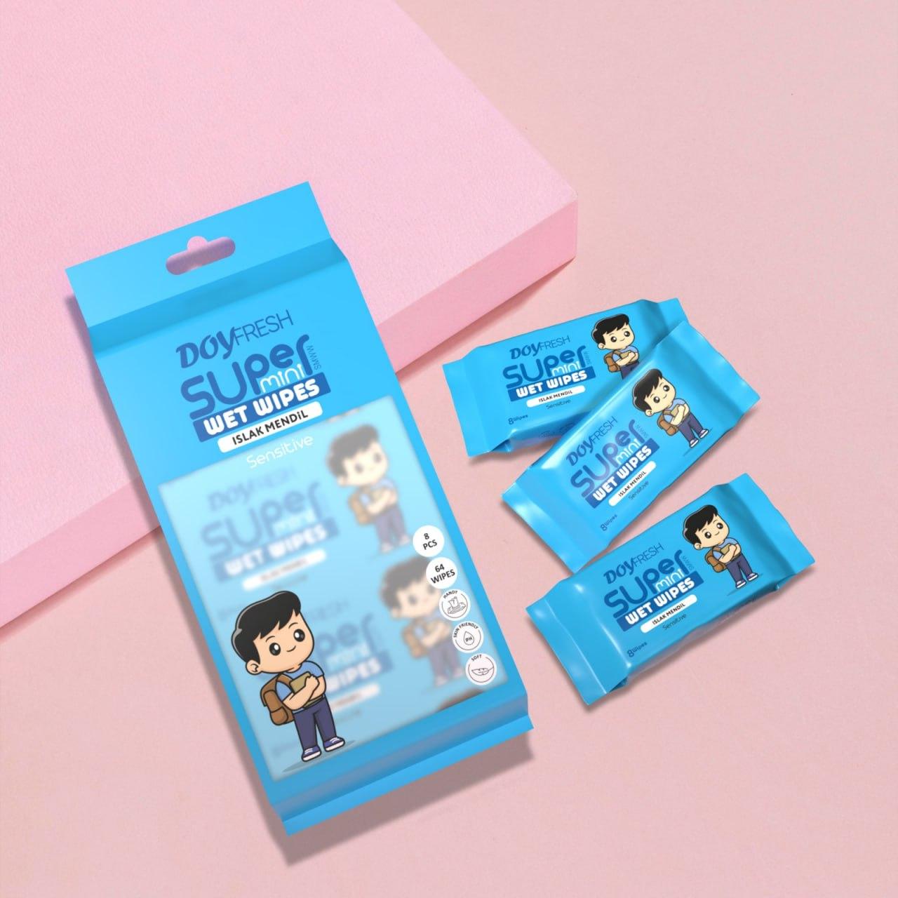 Servetele DOYFRESH, umede, mini, Blue, set 8 buc