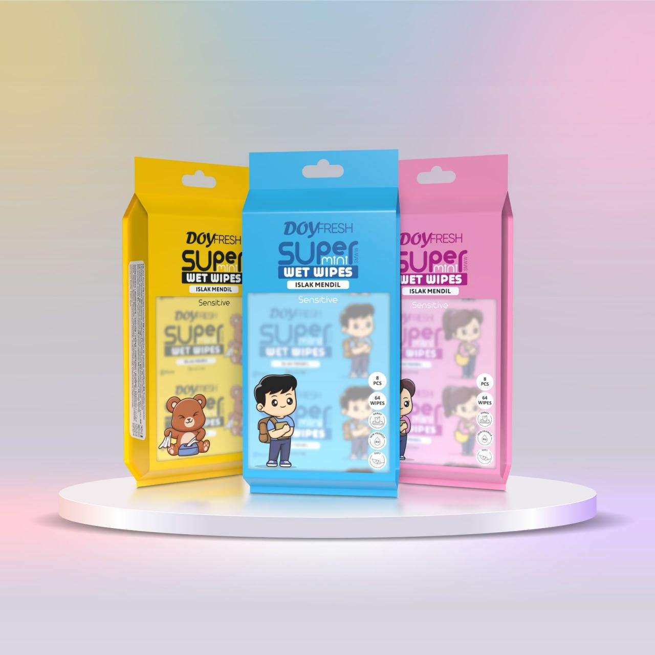 Servetele DOYFRESH, umede, mini, Blue, set 8 buc