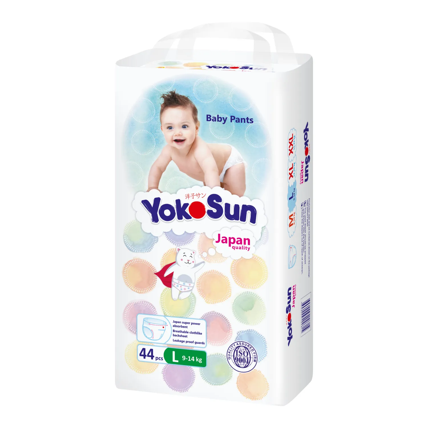 Scutece-chilotel pentru copii YokoSun Japan Quality  (9-14 kg), L, 44 buc
