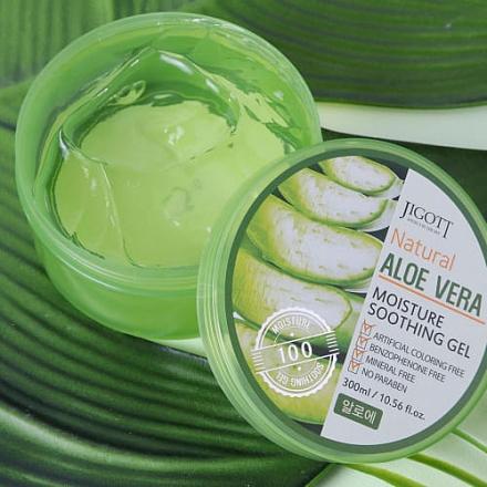 Jigott Gel hidratant cu extract Aloe Vera, pentru față si corp, 300 ml