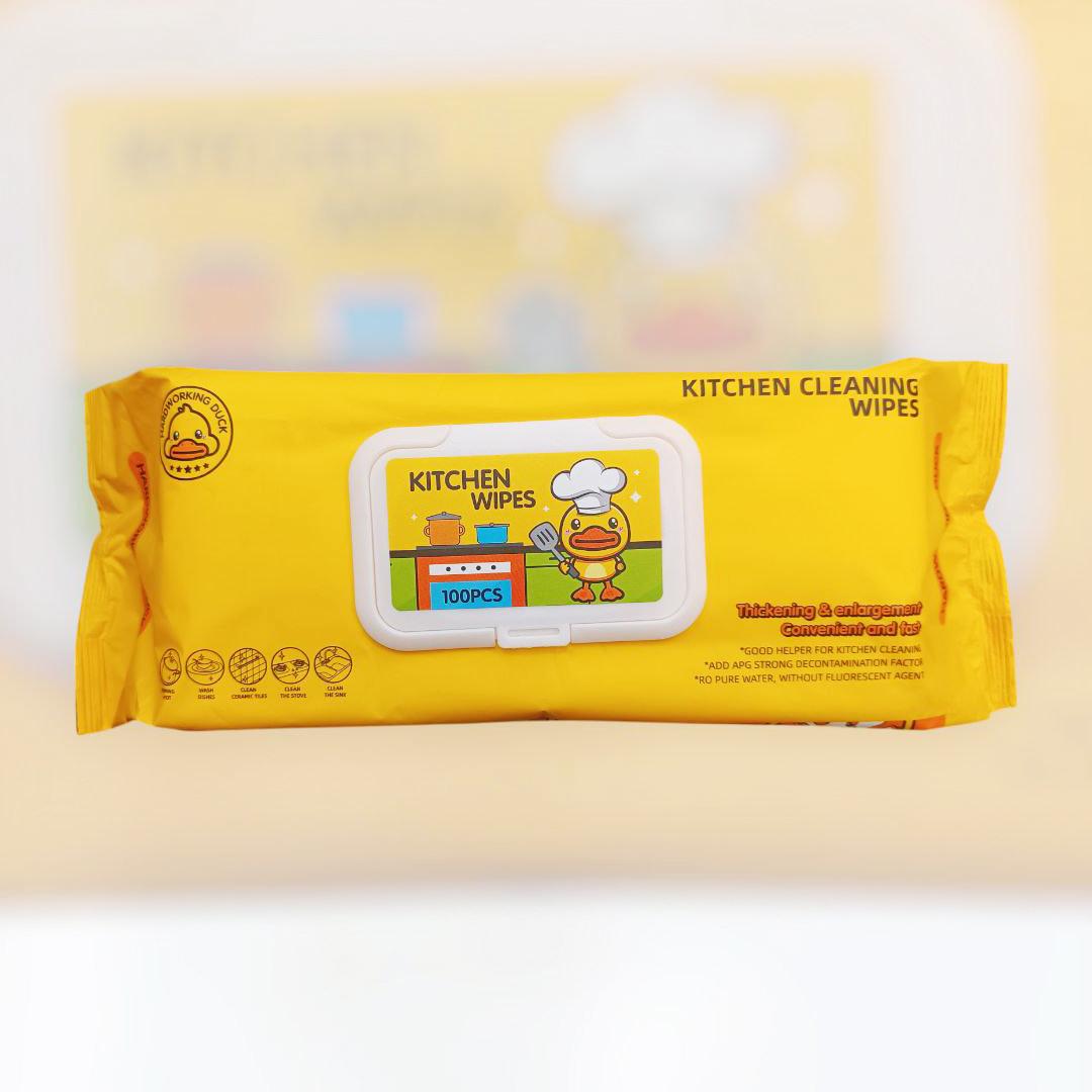 Șervețele umede pentru curatare in bucătărie Hardworking Duck 100 buc