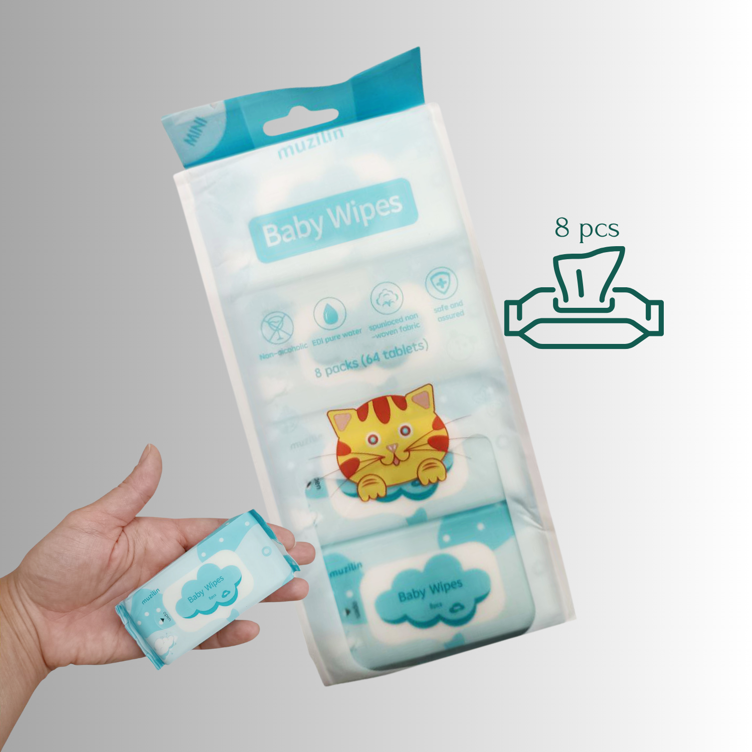 Servetele umede Muzilin, set 8 bucati