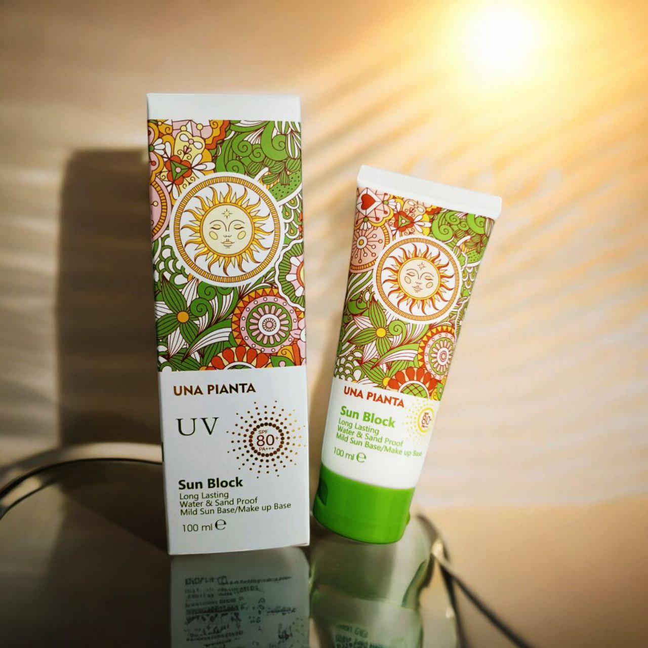 Crema de protectie solara UNA PIANTA, SPF 80, PA +++, B3, 100ml