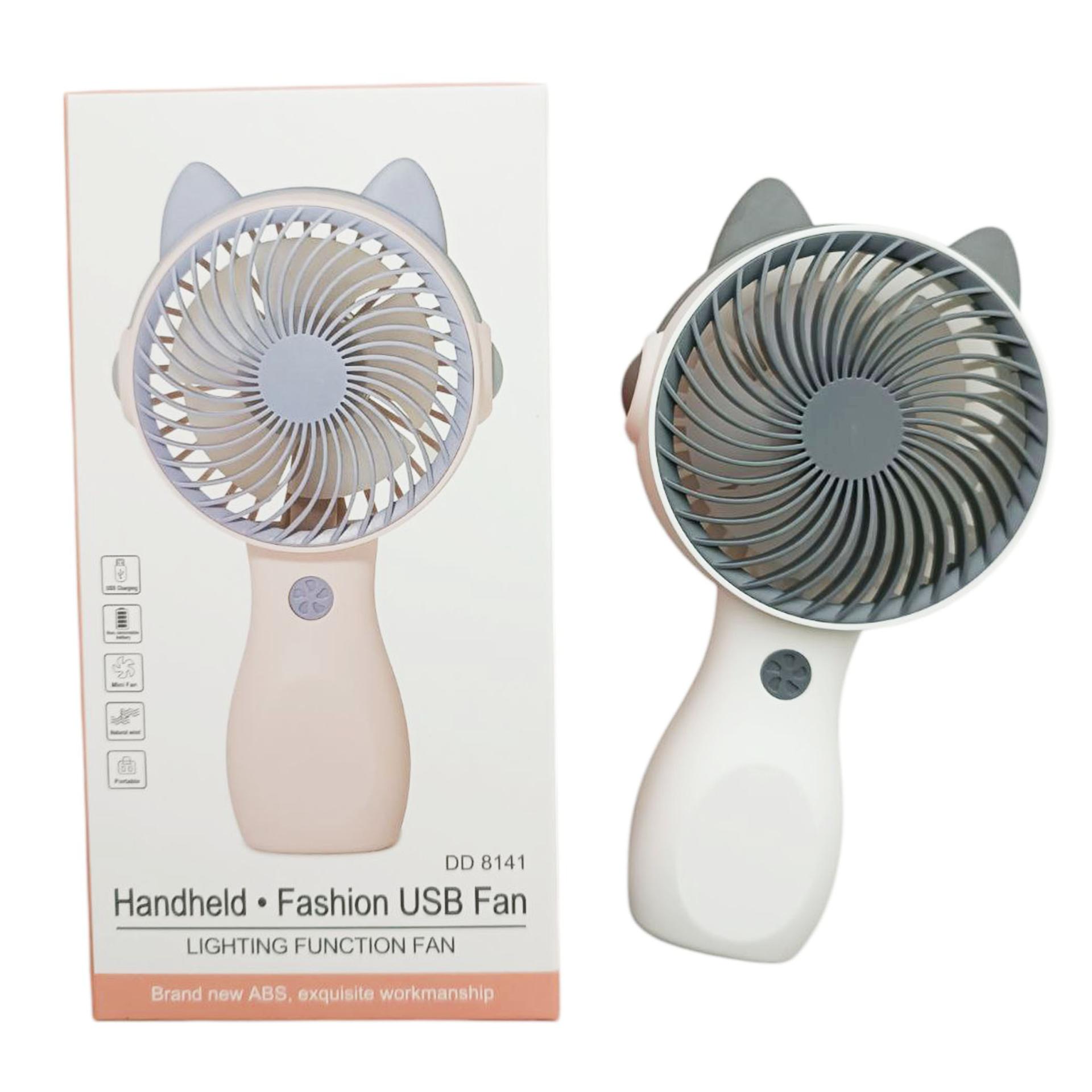 Ventilator mini, cu acumulator si iluminare  Pisicut (DD8141)