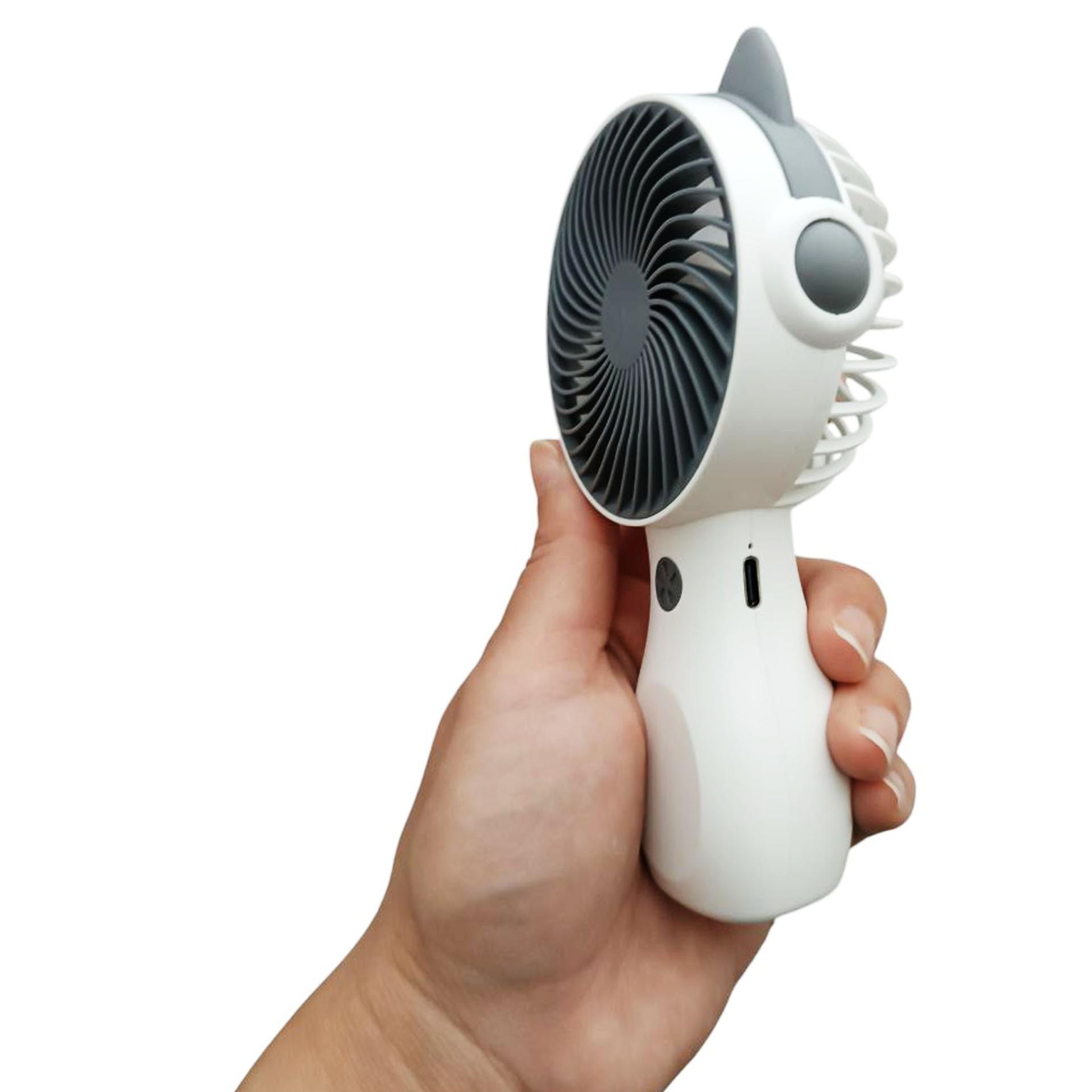 Ventilator mini, cu acumulator si iluminare  Pisicut (DD8141)