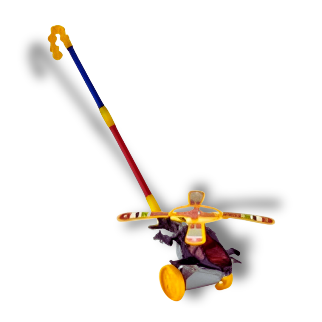 Jucarie de impins cu bat, Elicopter, Apache