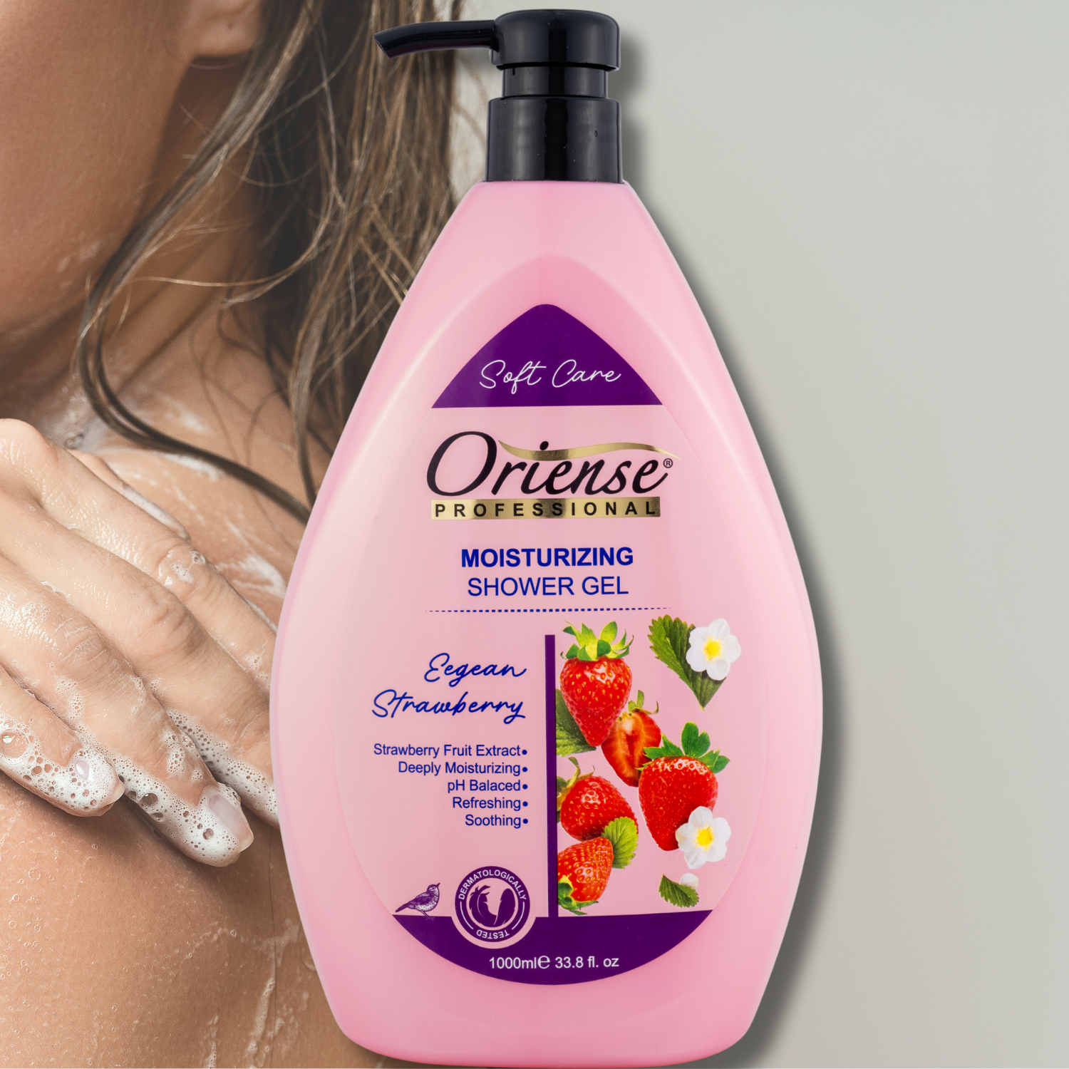 Gel de dus Eegean Strawberry ORIENSE 1000 ml