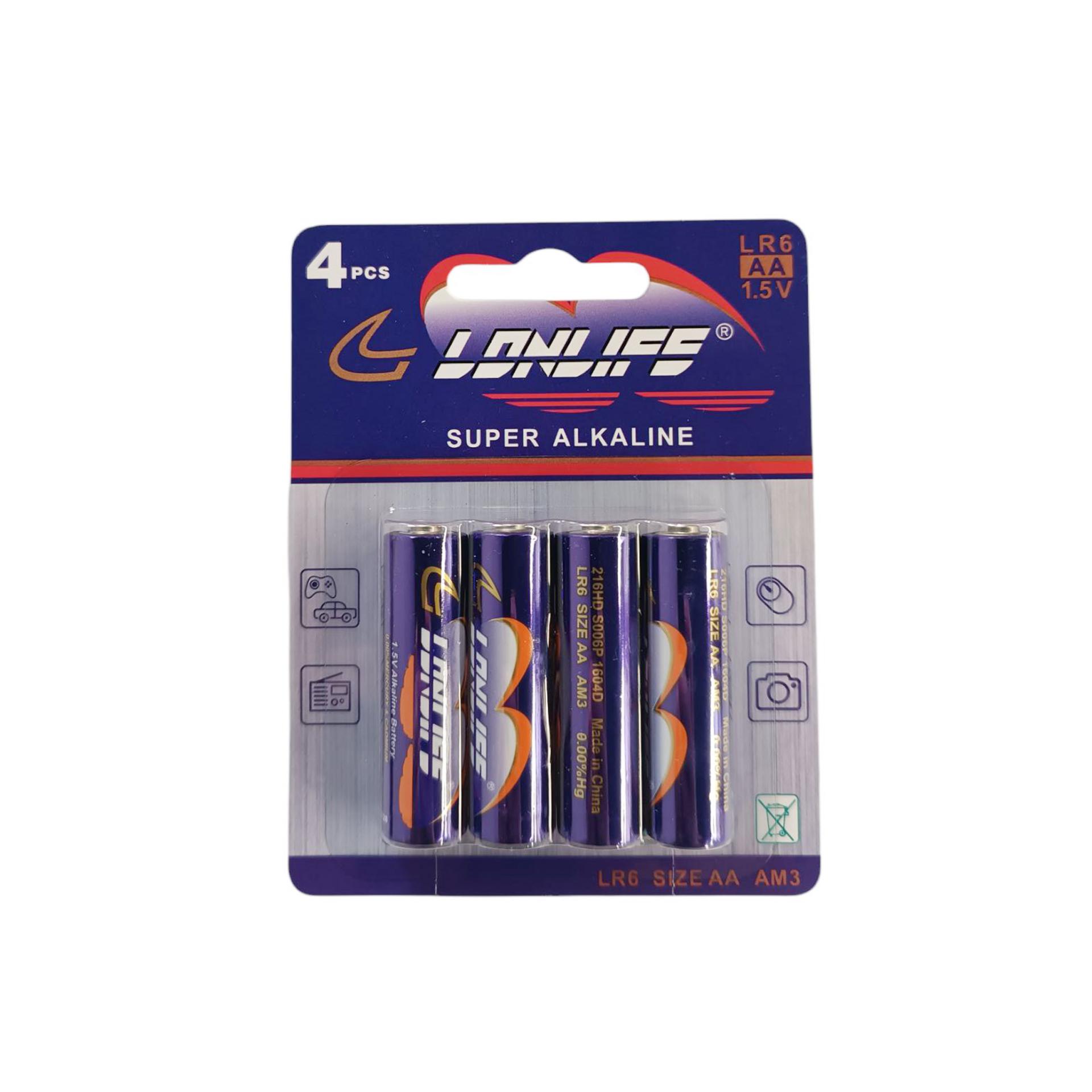 Baterii Alkaline LonLife AA 1.5V (4 buc.)