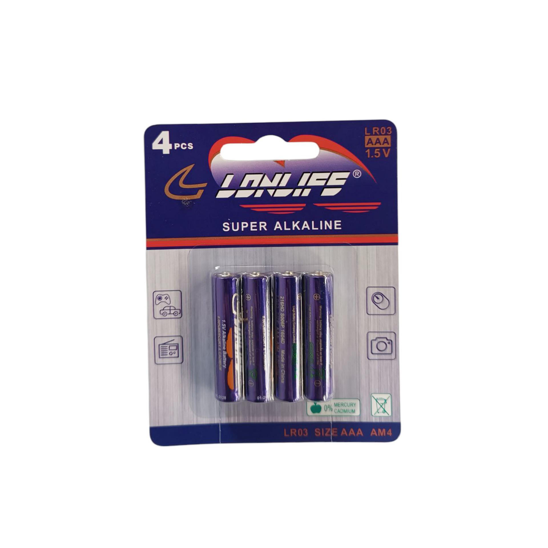 Baterii Alkaline LonLife AAA 1.5V (4 buc.)