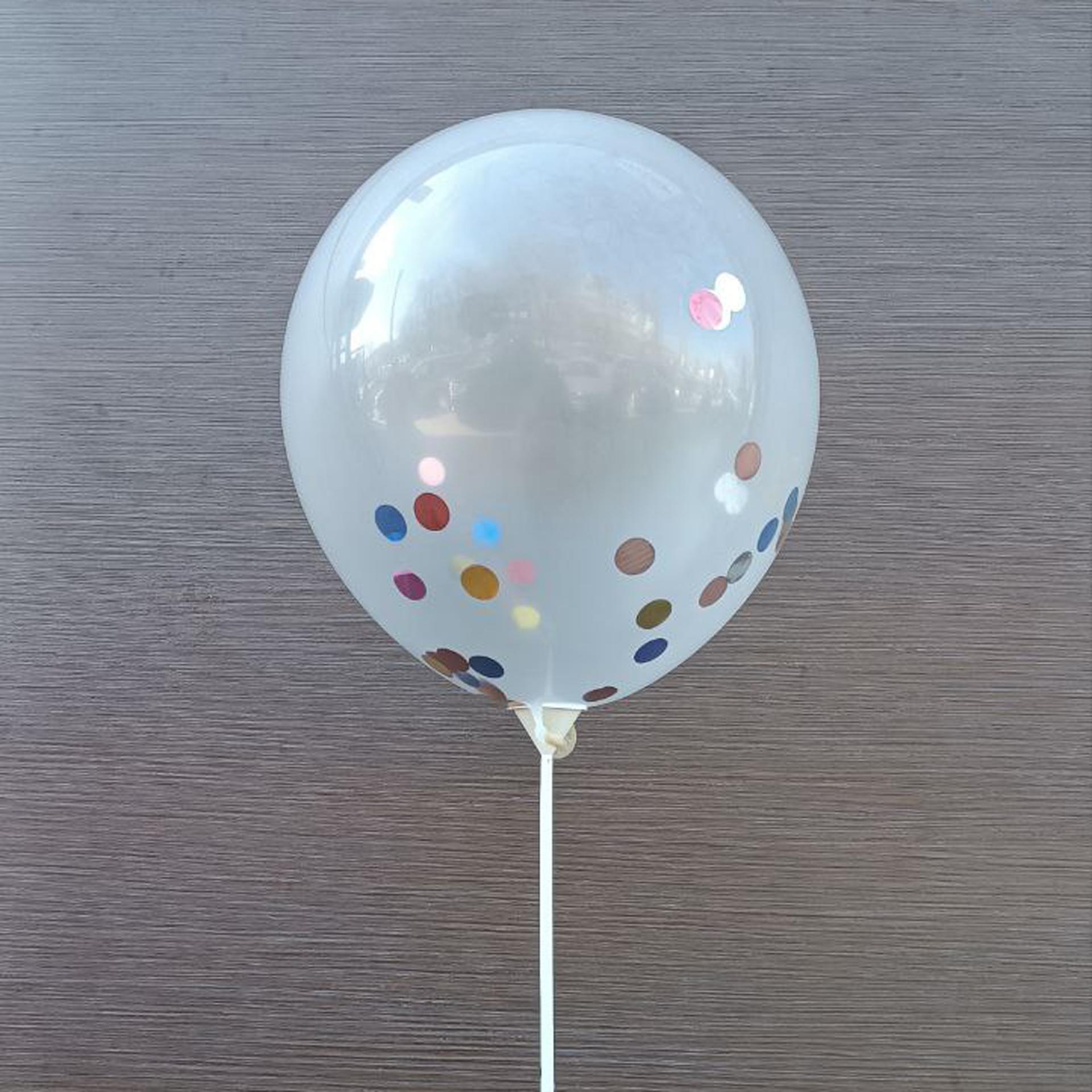 Balon transparent cu confetti multicolor 100 buc