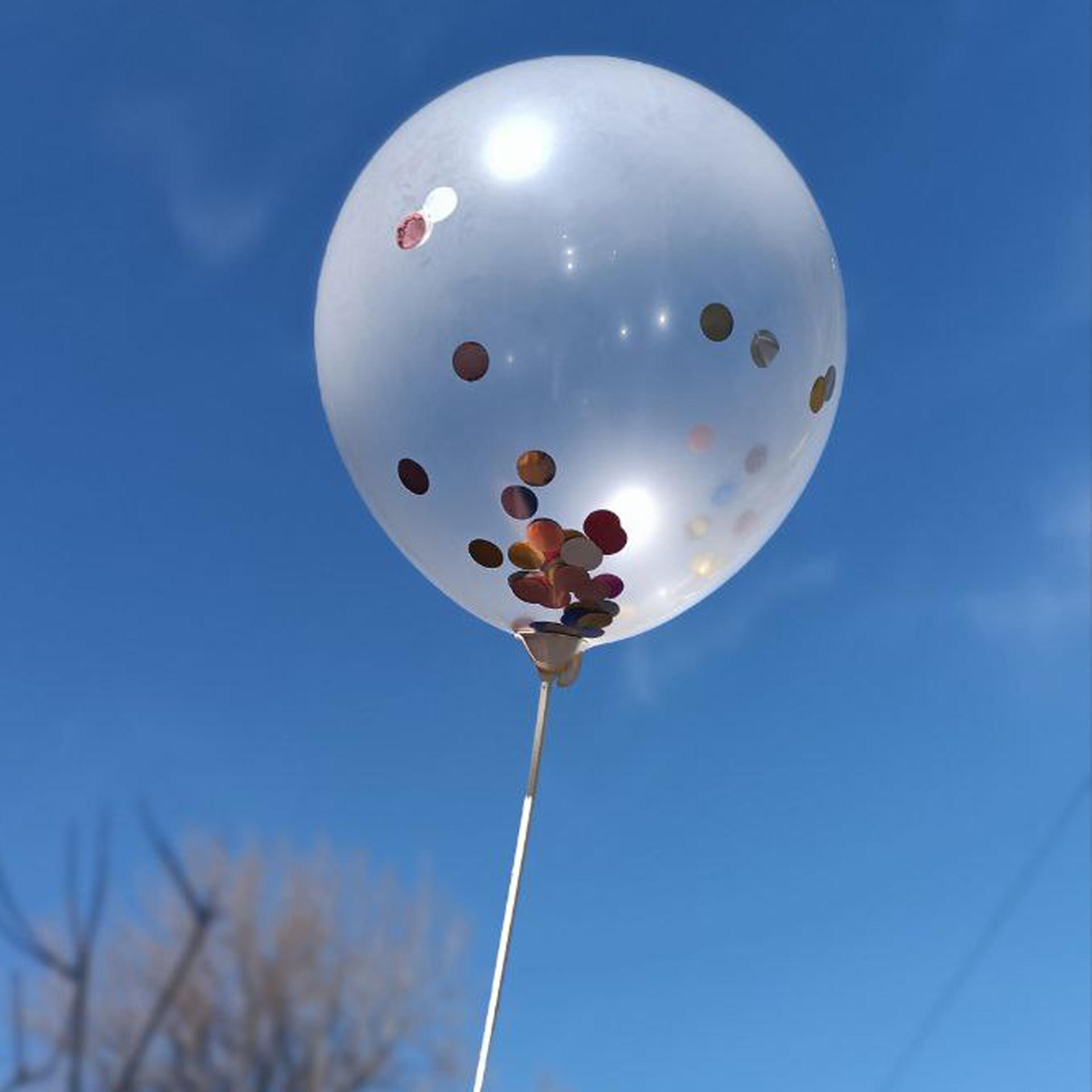 Balon transparent cu confetti multicolor 100 buc