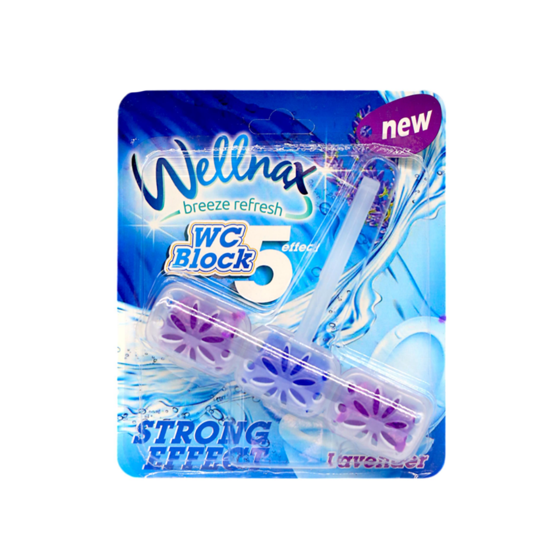 Sapun pentru vasul de toaleta Wellnax 5 Effect, Lavender 57gr