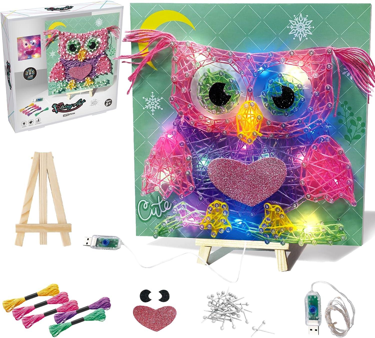 Set creativ cu ata "Bufnita", cu lumini LED si USB