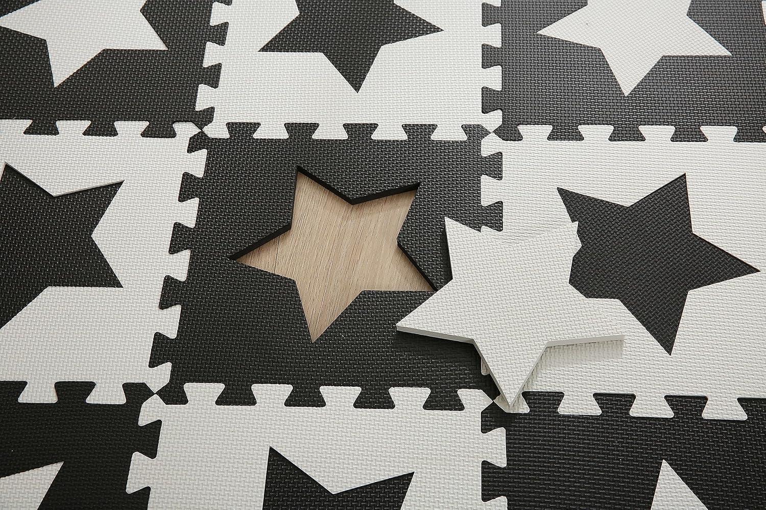 Covoras-puzzle Stea alb-negru 30х30х1cm