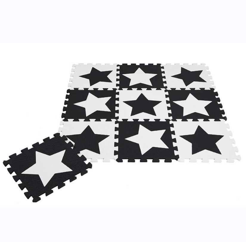Covoras-puzzle Stea alb-negru 30х30х1cm