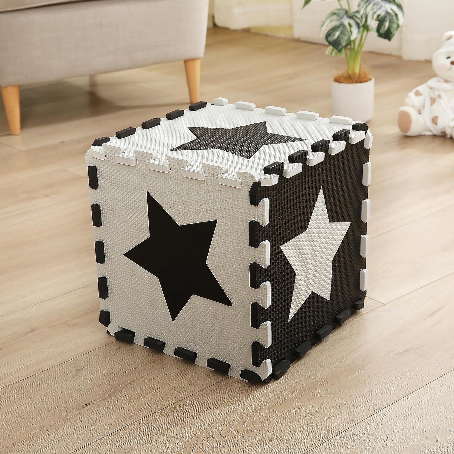 Covoras-puzzle Stea alb-negru 30х30х1cm
