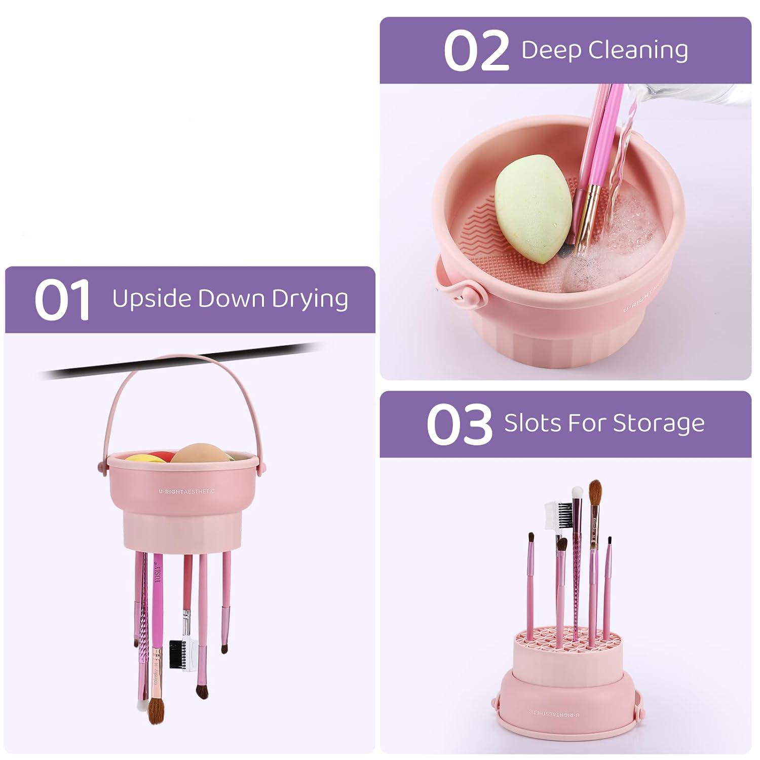 Dispozitiv pentru curățarea și uscarea pensulelor Makeup cleaning box