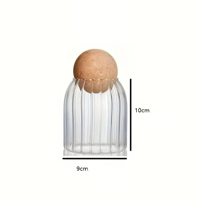 Borcan cu capac bila din pluta 9x10cm, 500ml