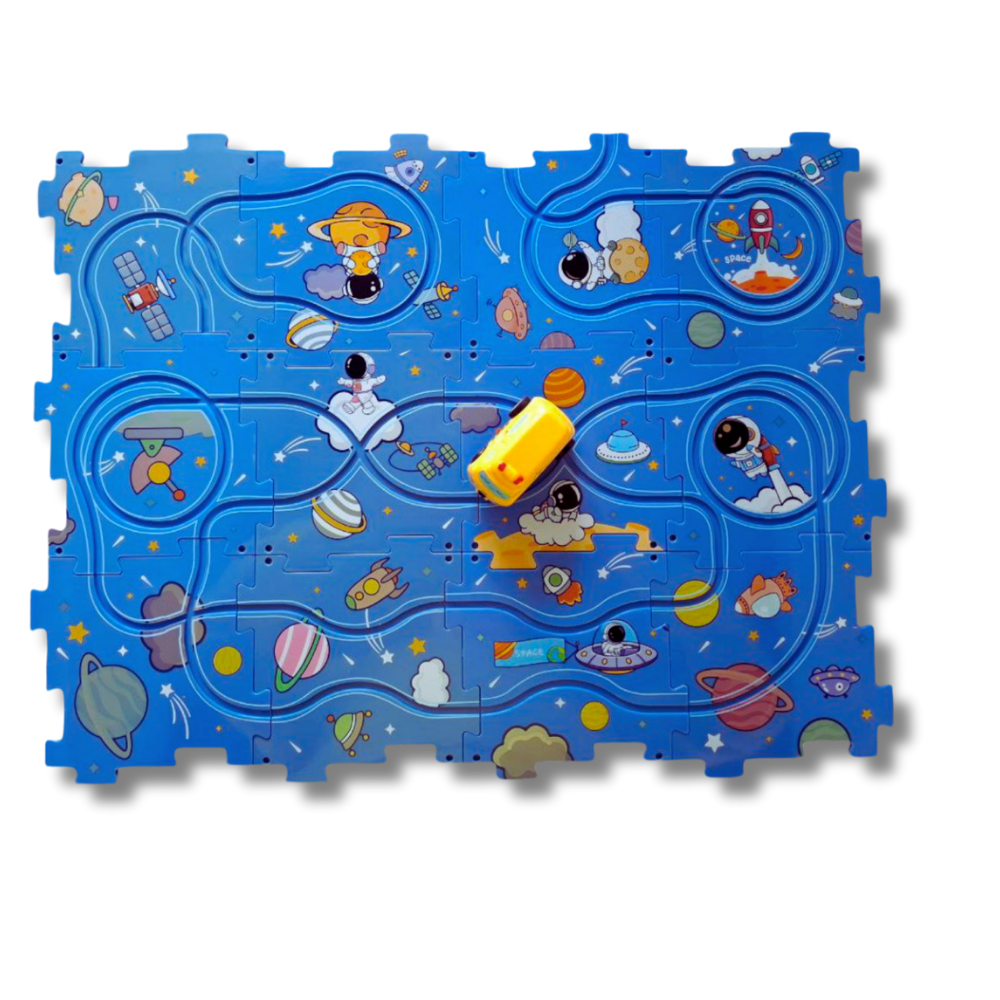 Drum cu masina puzzle Puzzle Rail Car