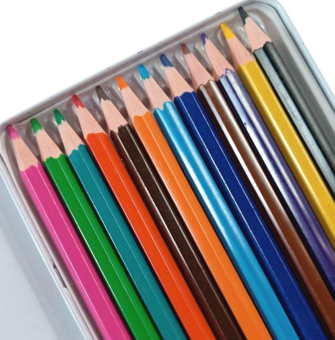 Set creioane colorate in penar metalic12 buc Vneeds