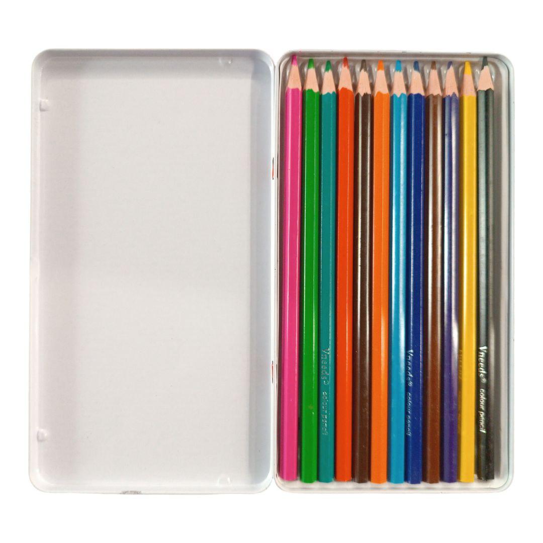 Set creioane colorate in penar metalic12 buc Vneeds
