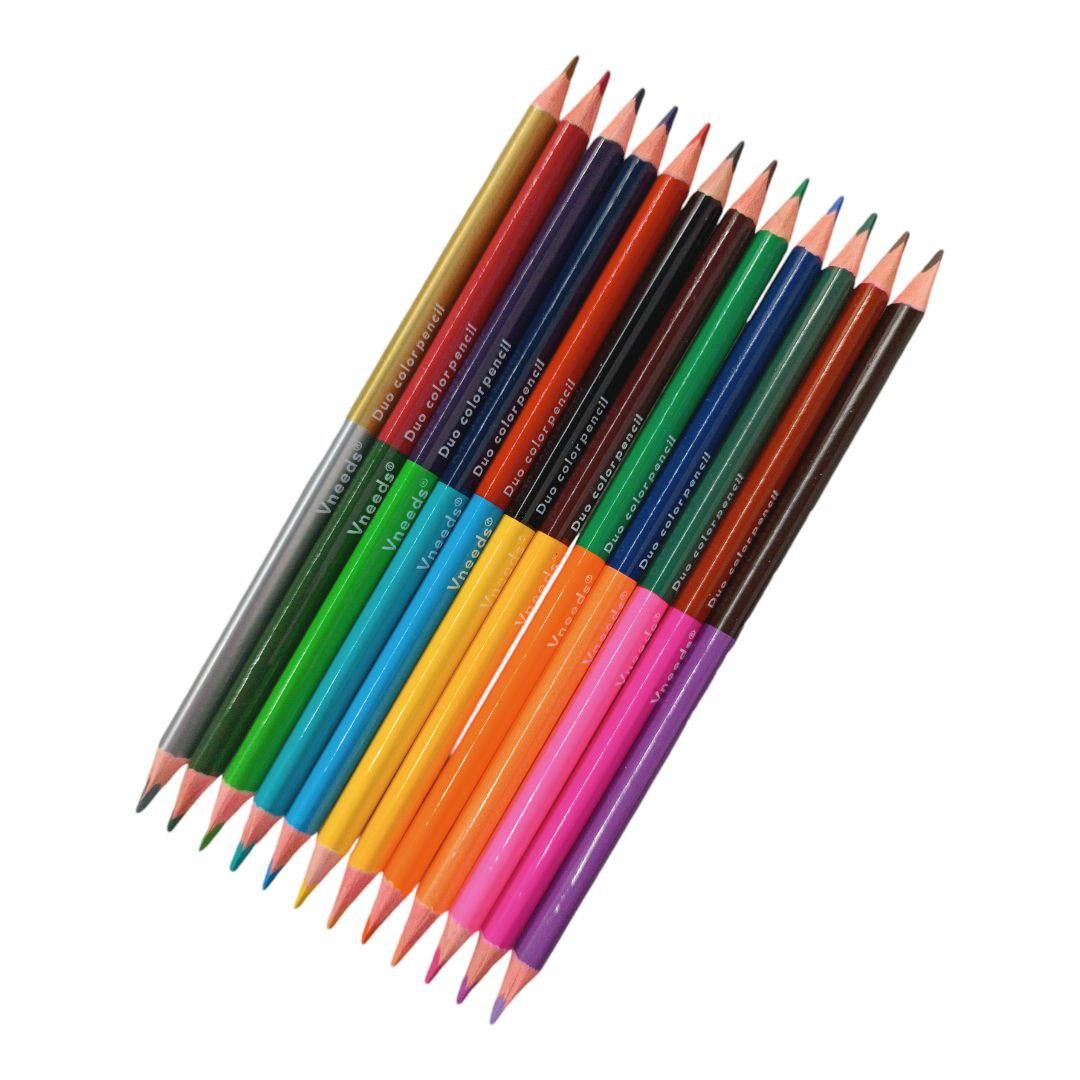 Set creioane colorate duble 12 buc Vneeds 12x2