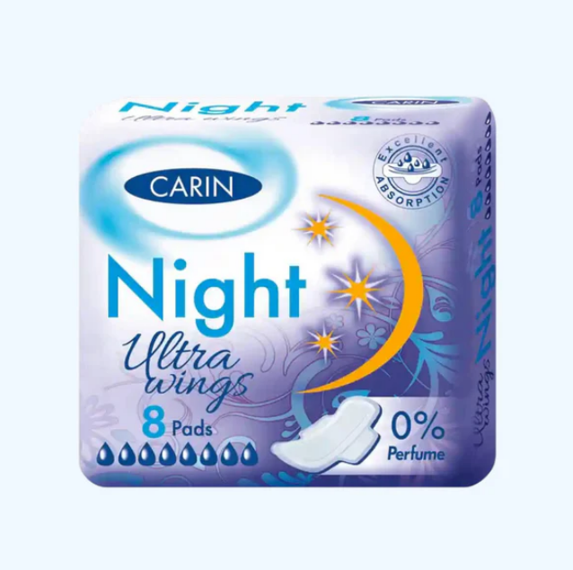 Absorbante igienice Carin Ultra Night Wings 8 buc