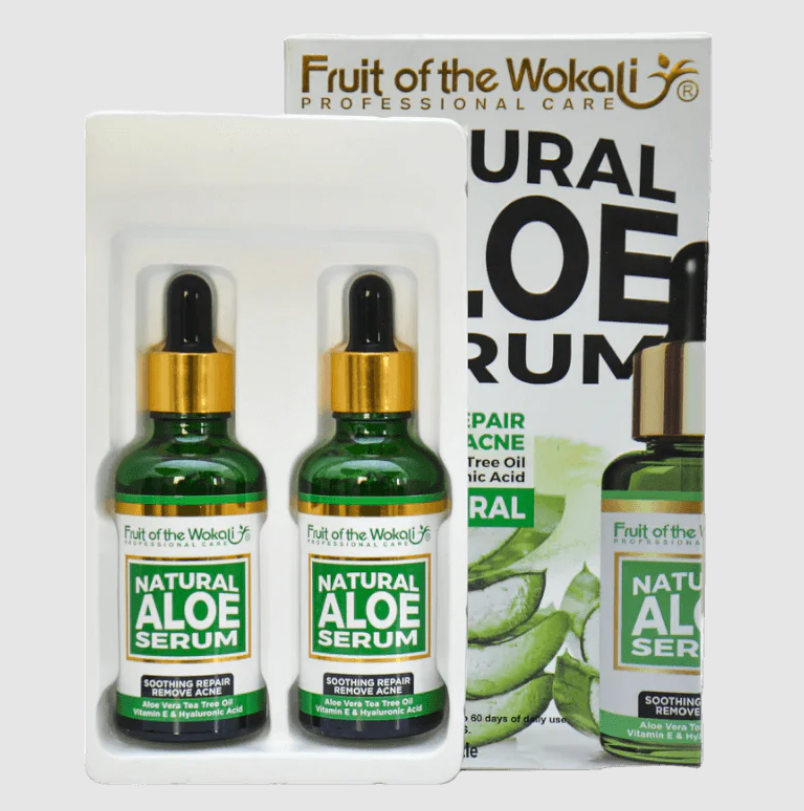 Ser pentru fata cu aloe vera Wokali 2x50 ml