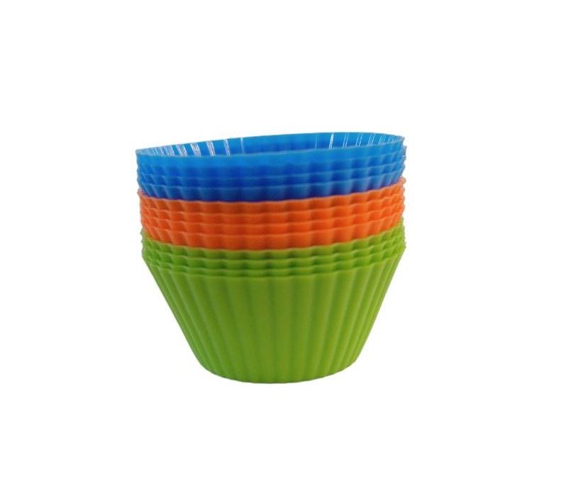 Set forme silicon pentru briose, rotunde 12 buc