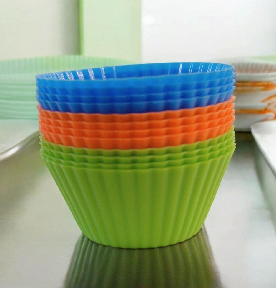 Set forme silicon pentru briose, rotunde 12 buc
