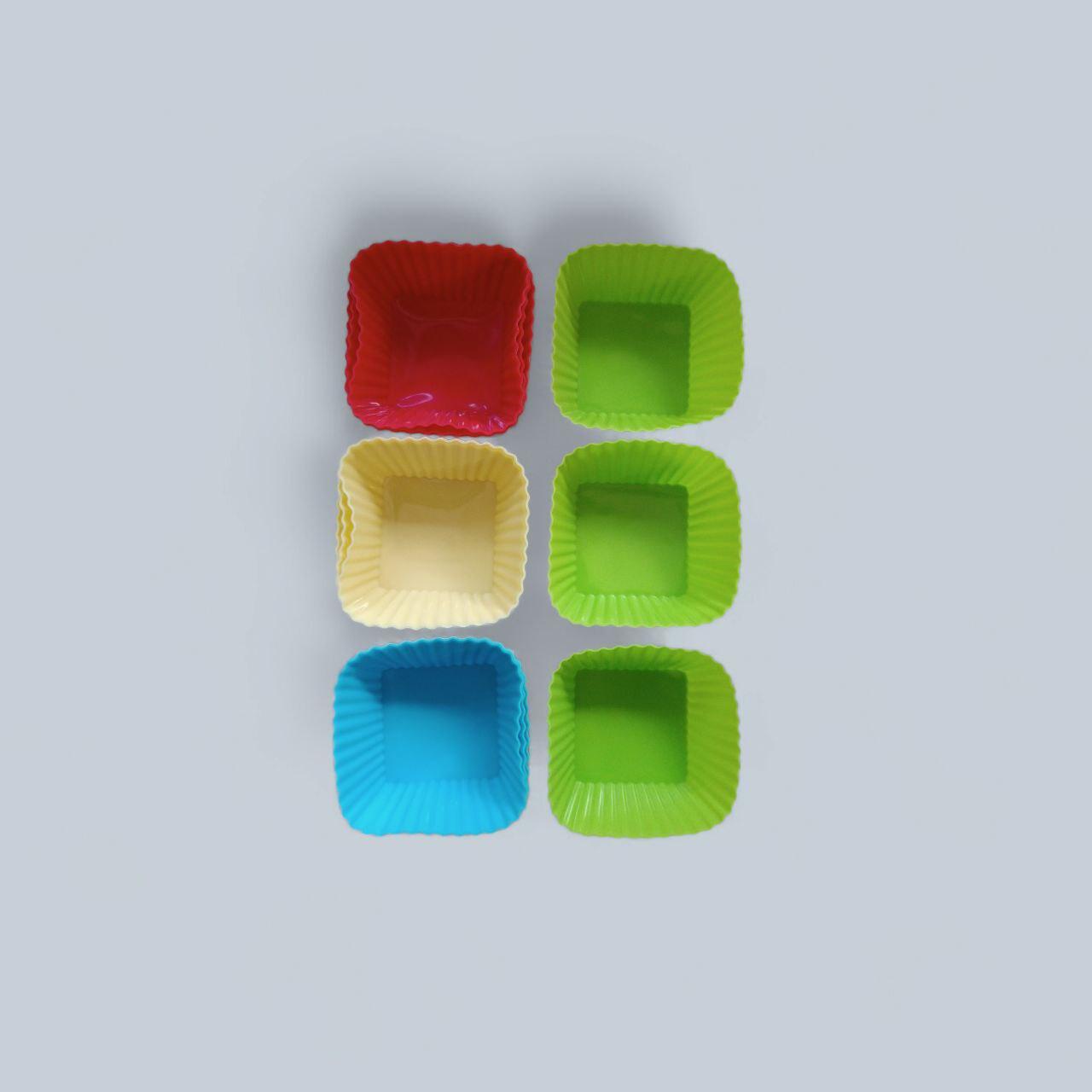 Forrma silicon pentru briose, patrat, 12 buc