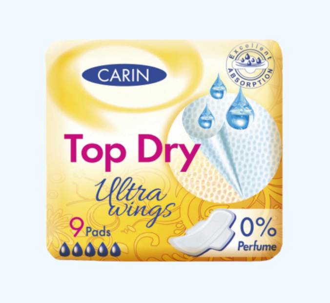 Absorbante igienice Carin Ultra Top DRY Wings 9 buc