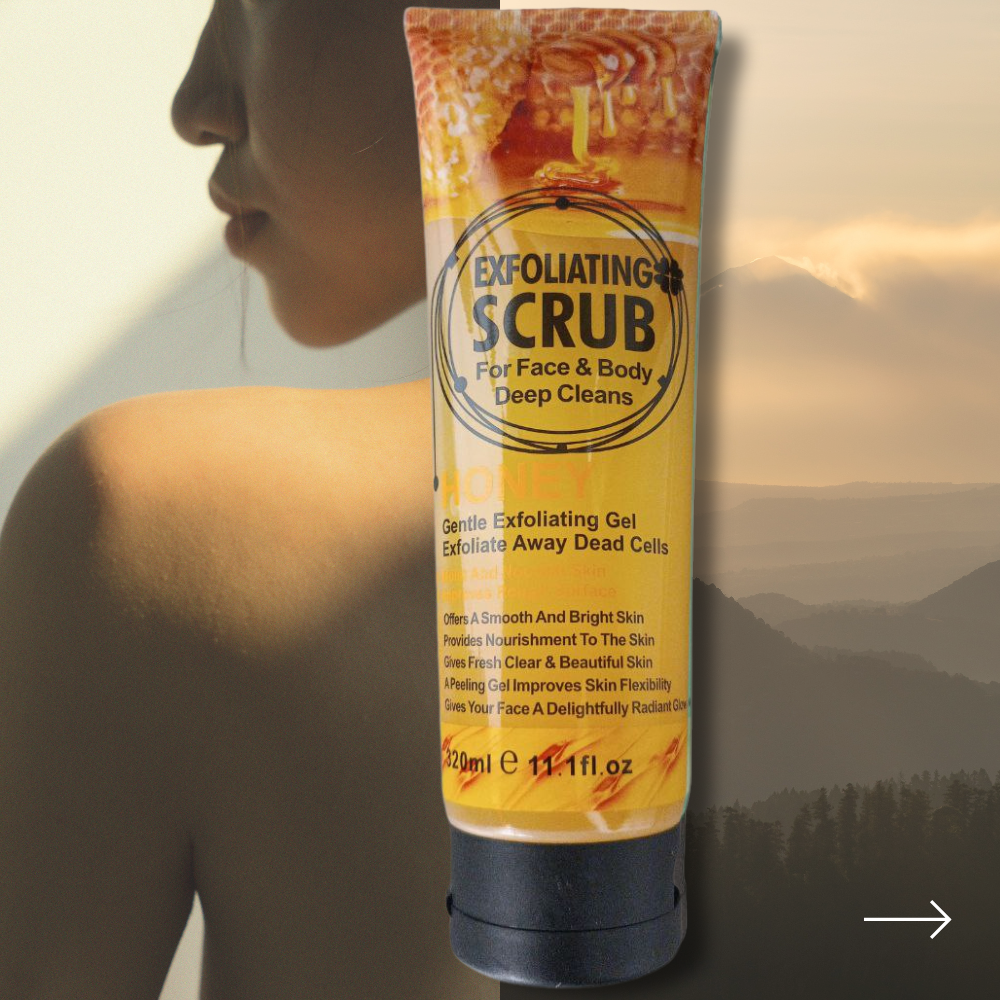 Scrub-gel piling pentru fata si corp Wokali, 320 ml Honey WKL575
