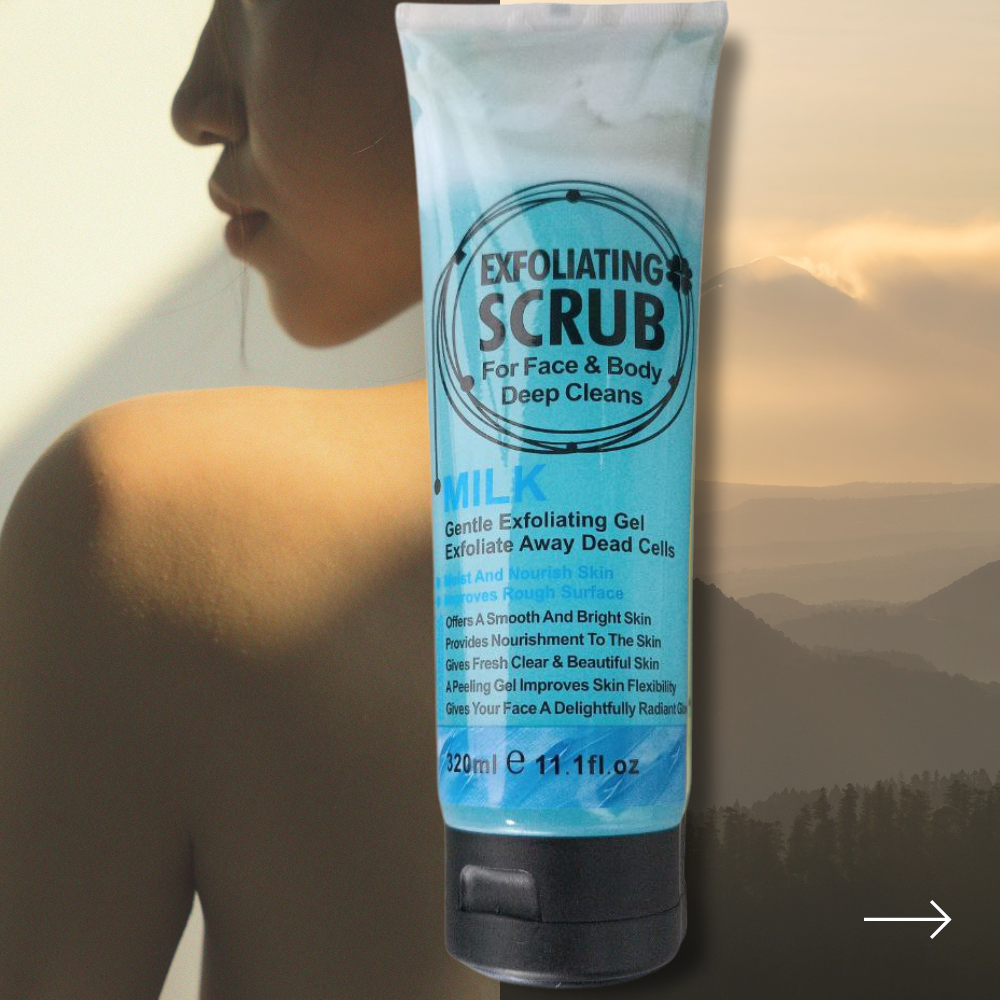 Scrub-gel piling pentru fata si corp Wokali, 320 ml  Milk WKL581