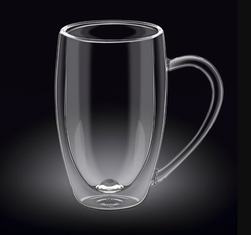 Cupa sticla dubli pereti 450 ml