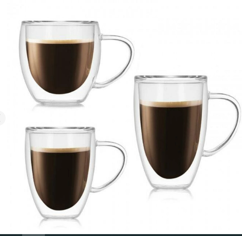 Cupa sticla dubli pereti 450 ml