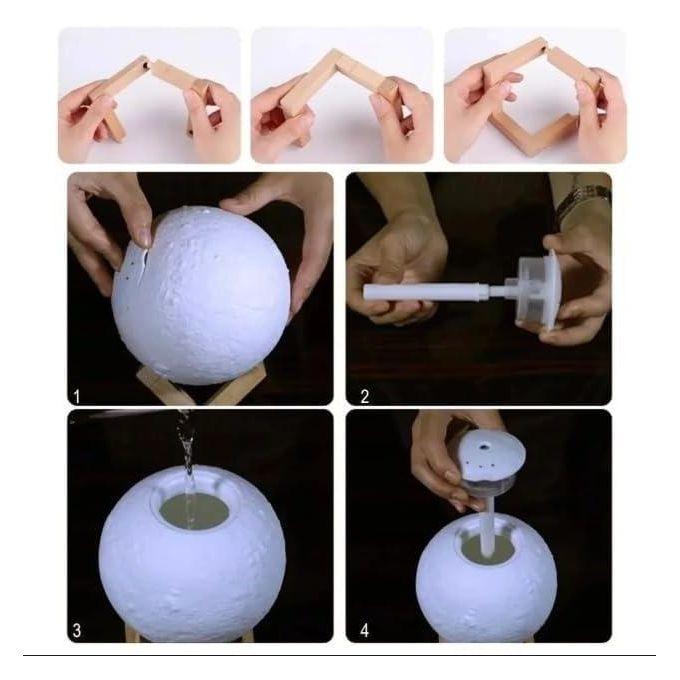 Umidificator de aer cu iluminare Luna (Moon Lamp)