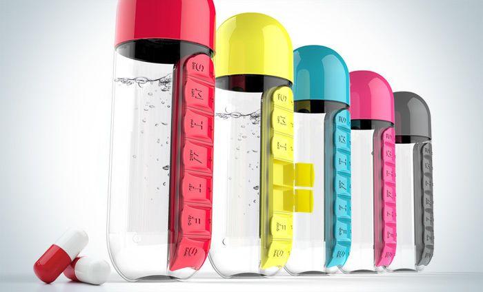 Sticla apa cu organizator pastile Pill &Vitamin