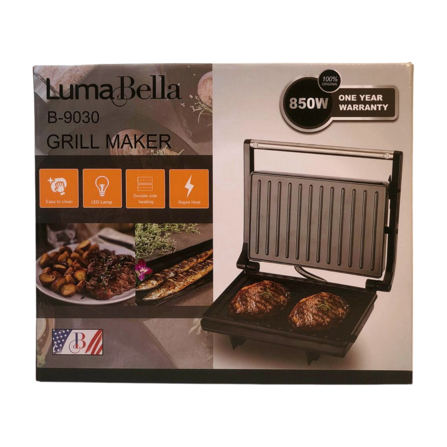 Гриль электрический 850W LumaBella B-9030