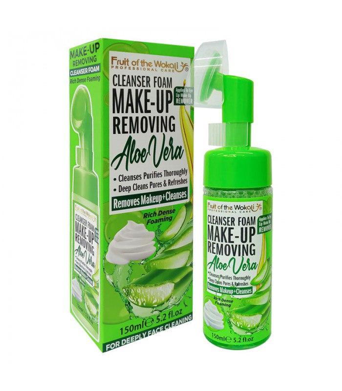 Spuma pentru curatarea fetei cu perie de masaj 150 ml Aloe Vera, Wokali
