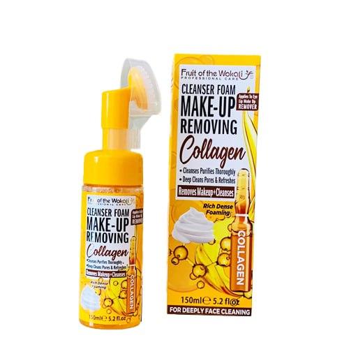 Spuma pentru curatarea fetei cu perie de masaj 150 ml Collagen, Wokali