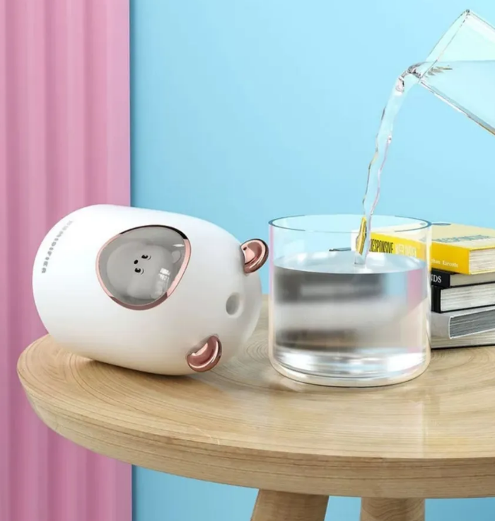 Umidificator de aer cu iluminare Ursulet, USB, 300 ml