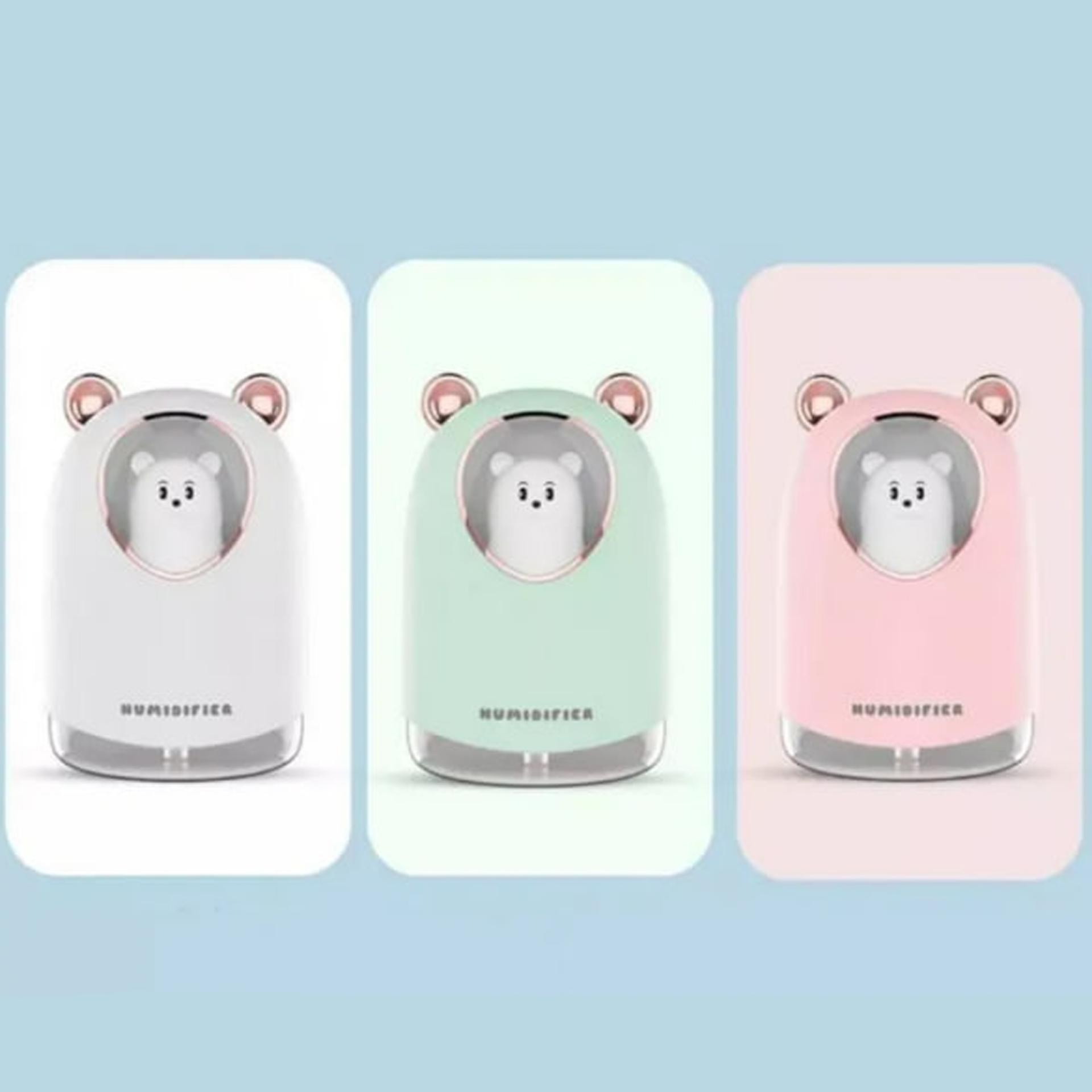 Umidificator de aer cu iluminare Ursulet, USB, 300 ml